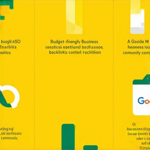 Infographic illustrating cost-effective local SEO tactics for small businesses.