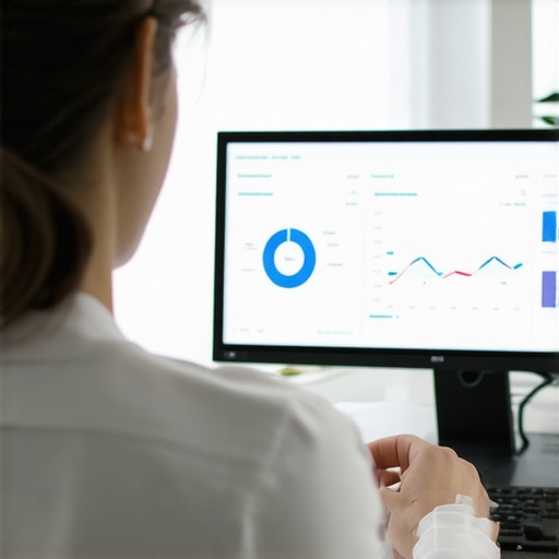 Person reviewing SEO performance metrics on a laptop.