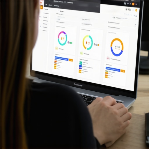 A person analyzing local SEO data on a laptop screen to track online visibility and map rankings