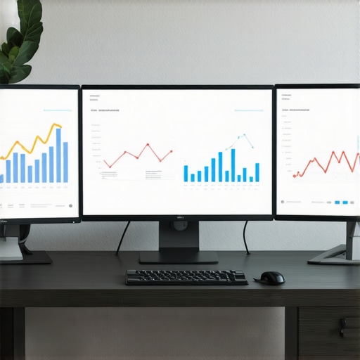 Workspace with SEO analytics dashboards and digital marketing tools for local search optimization.