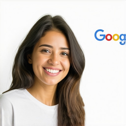 Business owner optimizing Google My Business listing with local community in background