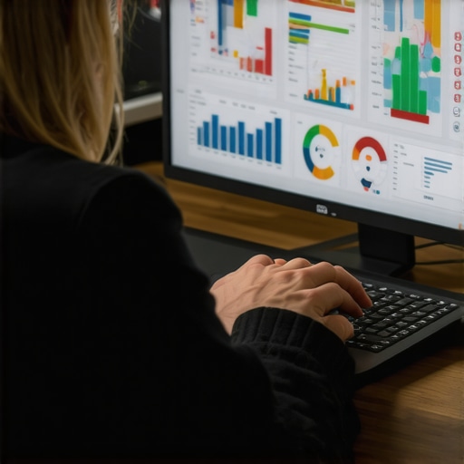 A person reviewing SEO performance metrics on a laptop