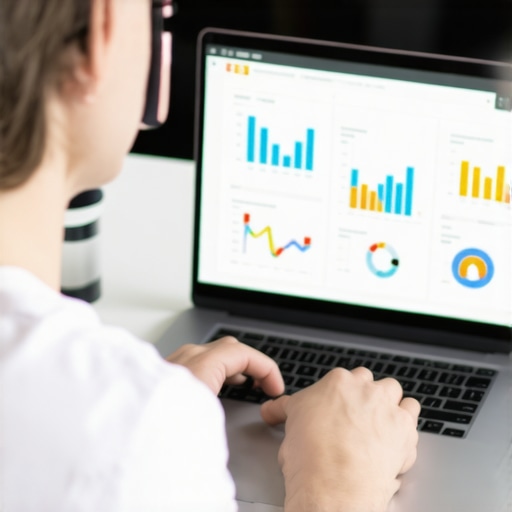 A person reviewing local SEO analytics on a laptop for continuous improvement.