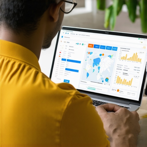 Business owner reviewing SEO data and maps analytics