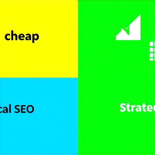 Diagram illustrating the differences between inexpensive and effective local SEO strategies, including charts and icons.
