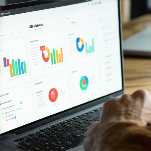 Person analyzing SEO data on a laptop for local marketing strategy.
