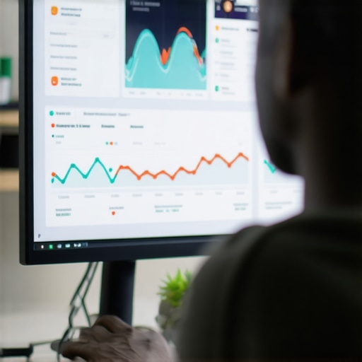 Person reviewing local SEO metrics on multiple screens